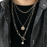 Mix And Match Multi-Layer Street Shot People Head Necklace