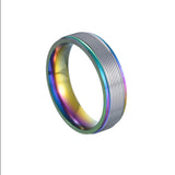 Jewelry 6mm Multicolor Threaded Titanium Steel Ring For Men