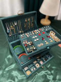 Jewelry Box Vintage Treasure Chest Earrings Stud Necklace