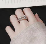 Turnable Anxiety Rings With Bead Relieve Stress Rings For Women Men Jewelry
