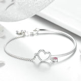 Jewelry Woman Heart Sterling Silver Fashion Ladies Silver Bracelet