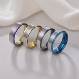 Jewelry 6mm Multicolor Threaded Titanium Steel Ring For Men