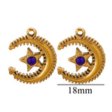 Fashion Jewelry Stainless Steel Moon Pentagram Glittering Crystal Pendant