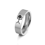Laser Marking Villain 8MM Wide Stainless Steel Ring Jewelry