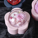 Household Eternal Flowers Necklace Ring Jewelry Box