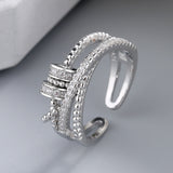 Turnable Anxiety Rings With Bead Relieve Stress Rings For Women Men Jewelry
