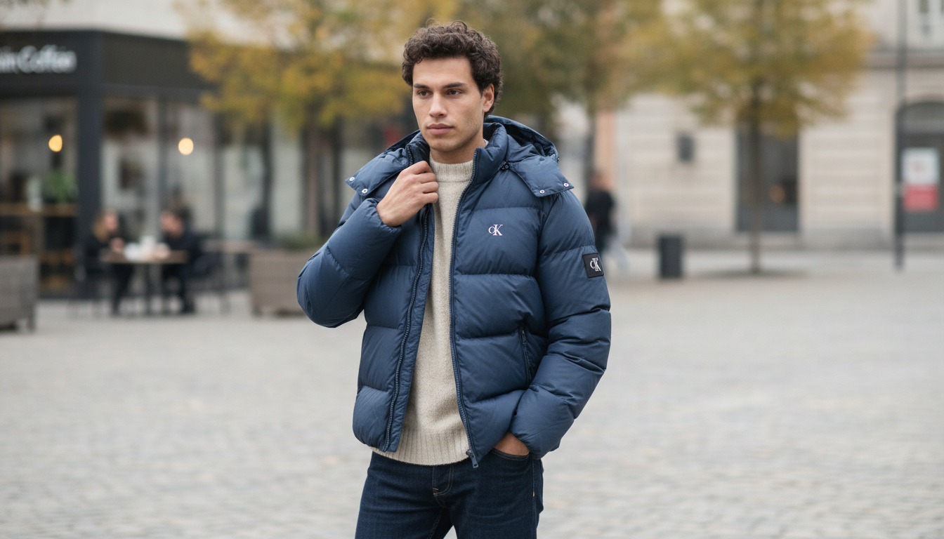 CK Jeans Blue Hooded Zip Jacket: Clean Everyday Layer