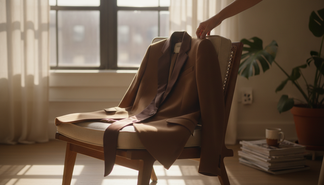 Fendi Brown Wool & Mohair Blazer: Removable Silk Lapels