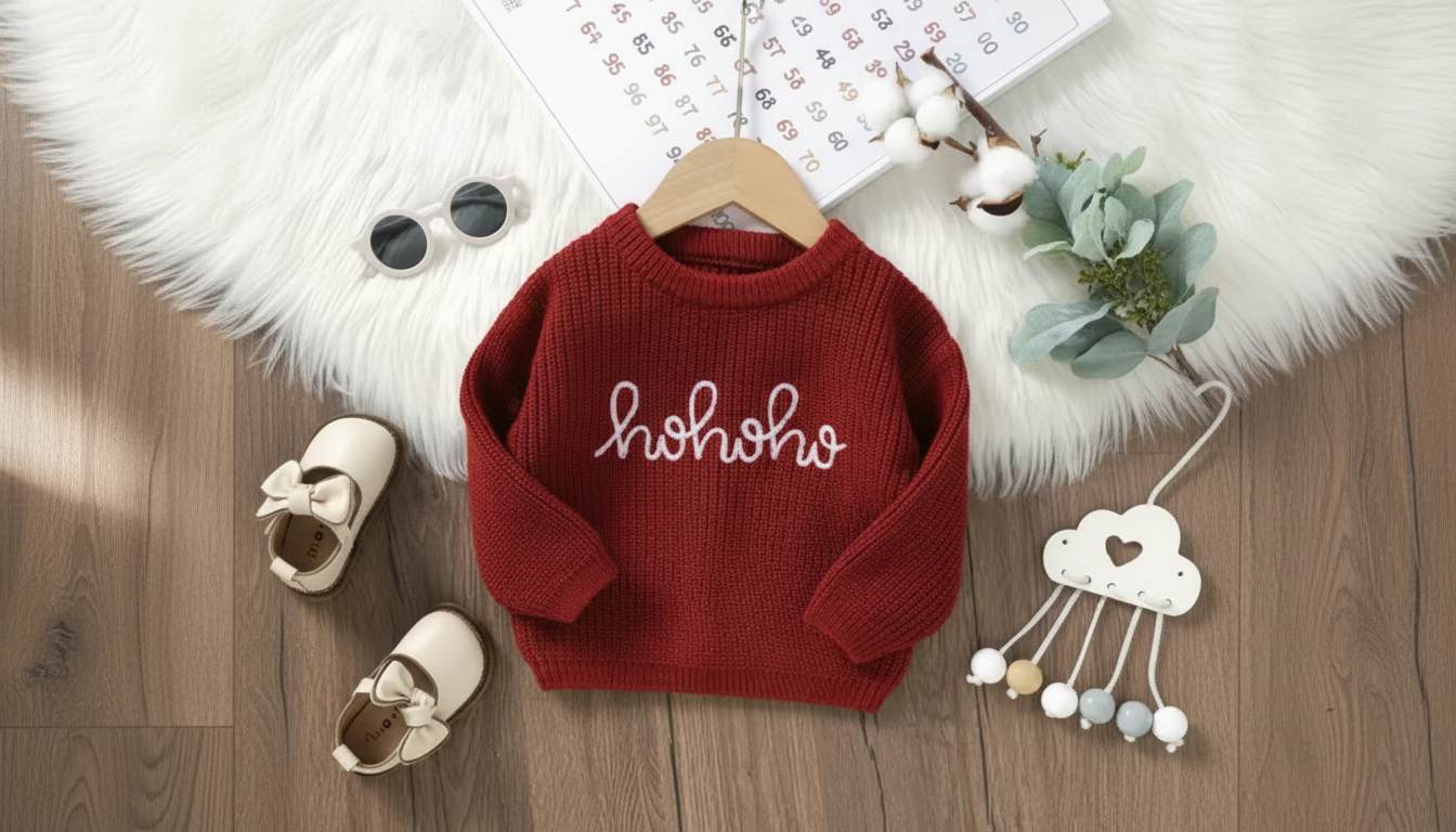 Holiday Letter Knit Baby Sweater: Cozy & Photo-Ready
