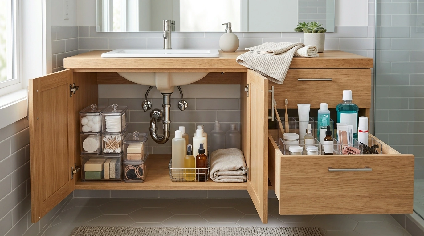 Organize Bathroom Cabinets & Drawers: A Simple System